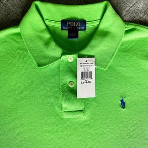 Polo Ralph Lauren Boys Polo Shirt New with Tag Green Size L (14-16)